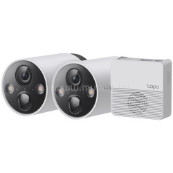TP-link IP wifi Cső kamera – Tapo C420S2 KIT (2 kamera + hub; Akku; 4MP, 3mm, IP65, H264, IR15m, SD, mikrofon, hangsz)