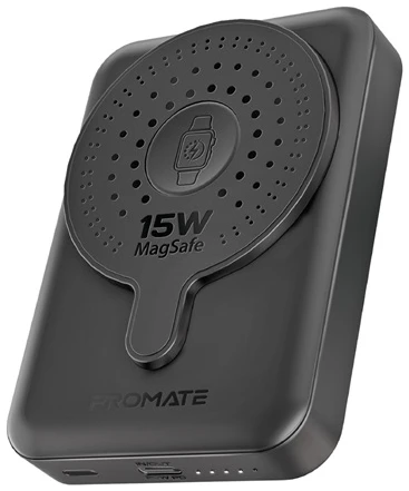 Promate Akkubank - POWERMAG DUO 10000mAh (PowerBank, 20W, 1xUSB-C, MagSafe, fekete) 1 ELMPROPOWERMAGDUOBLACK