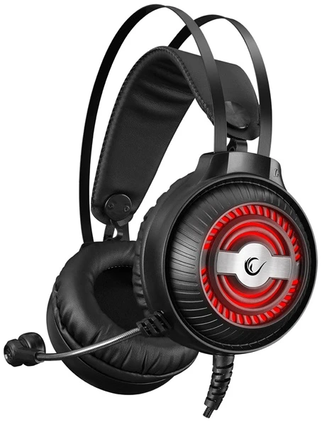 Rampage Fejhallgató - RM-K30 THUNDER PRO (7.1 hangzás, mikrofon, 3,5mm Jack, nagy-párnás, fekete, RGB LED)