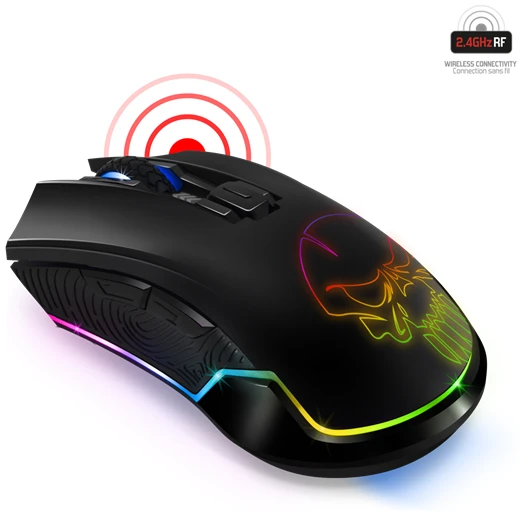 Spirit of Gamer Egér Vezeték nélküli - ELITE-M20 Wireless (4800DPI, 1000Hz, 6 gomb, Omron, harisnyázott kábel, fekete)