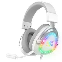 Spirit of Gamer Fejhallgató - ELITE H40 White (MultiPlatform, RGB, 3.5mm Jack, mikrofon, hangerőszabályzó, nagy-párnás)