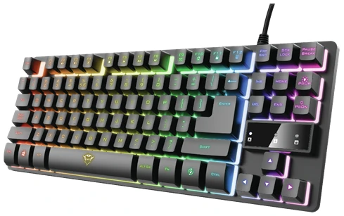 Trust Billentyűzet Gamer - GXT 833 Thado (RGB LED háttérvilágítás; TKL méret; USB; fekete; magyar)