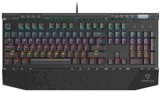 Vertux Billentyűzet - TUNGSTEN (Vezetékes, Mechanikus, Full Anti-Ghosting, EN, RGB LED, csuklótámasz, fekete) 1 BILVERTUNGSTENBK/EN