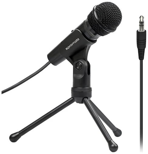 Promate AUX Mikrofon - TWEETER 9 (Plug & Play, flexibilis, 1,8m, fekete)