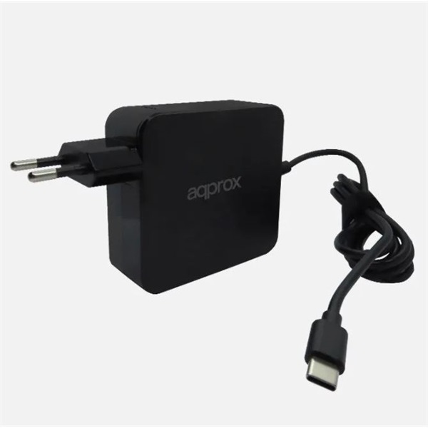 APPROX Notebook adapter 90W - Univerzális USB Type-C töltő, 5V/3A, 9V/3A, 12V/3A, 15V/3A, 20V/4.5A, Fekete 1 APPROX Notebook adapter 90W - Univerzális USB Type-C töltő, 5V/3A, 9V/3A, 12V/3A, 15V/3A, 20V/4.5A, Fekete