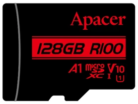 Apacer MicroSD kártya - 128GB microSDXC UHS-I Class10 V10 A1 (R/W: 100/10 MB/s) + adapter