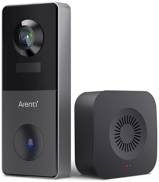 Arenti Ajtócsengő szett - VBELL1 (3MP, 3,2mm, IP65 kültéri, IR10m, 6700mAh, wifi, microSD, mikrofon, hangszóró, csengő)
