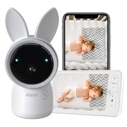 Arenti bébiőr szett - AINANNY + 5" LCD (3MP, sírás-, hőmérséklet-, páratartalom figyelés, microSD, mikrofon, hangszóró)