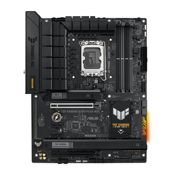 Asus Alaplap - Intel TUF GAMING B760-PLUS WIFI s1700 (B760, 4xDDR5 7200MHz, 4xSATA3, 3xM.2, HDMI+DP)
