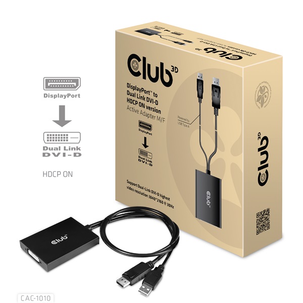 Club 3D Átalakító - CAC-1010 (DisplayPort to 2xDVI-A HDCP ON, 4K30Hz, 2560x1600@60Hz, 60cm) 1 Club 3D Átalakító - CAC-1010 (DisplayPort to 2xDVI-A HDCP ON, 4K30Hz, 2560x1600@60Hz, 60cm)