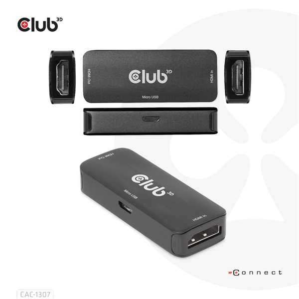 Club 3D Átalakító - CAC-1307 (HDMI aktív ismétlő 4K60Hz, Micro USB tápellátás, 18Gbps, 3D, HDR, HDCP 2.2&1.4) 1 Club 3D Átalakító - CAC-1307 (HDMI aktív ismétlő 4K60Hz, Micro USB tápellátás, 18Gbps, 3D, HDR, HDCP 2.2&1.4)
