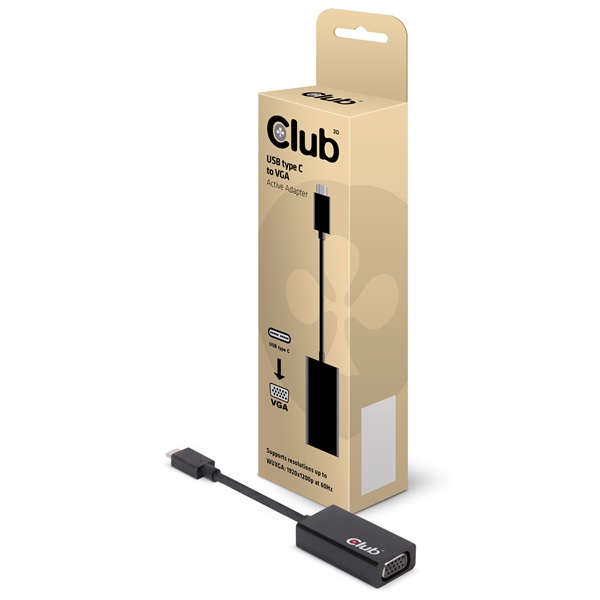 Club 3D Átalakító - CAC-1502 (3.1 USB-C Gen 1 to VGA, 1080p 60 FPS)