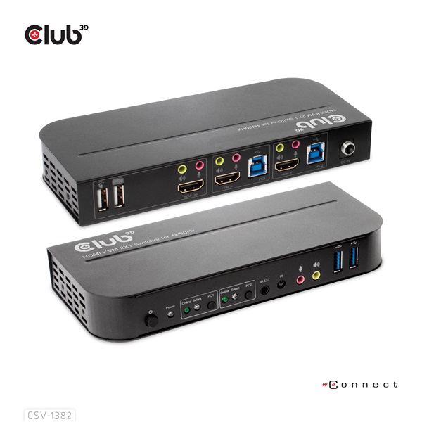 Club 3D KVM Switch - CSV-1382 (Dual HDMI, 4K60Hz, USB, PC KVM funkció, HDR, 3D támogatás) 1 Club 3D KVM Switch - CSV-1382 (Dual HDMI, 4K60Hz, USB, PC KVM funkció, HDR, 3D támogatás)