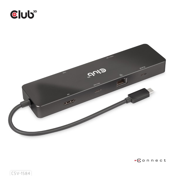 Club 3D USB Hub - CSV-1584 (3.2 USB-C Gen 2 to USB-C, 2xUSB-A, USB-C 100W PD, HDMI, RJ45, 8K60hz) 1 Club 3D USB Hub - CSV-1584 (3.2 USB-C Gen 2 to USB-C, 2xUSB-A, USB-C 100W PD, HDMI, RJ45, 8K60hz)