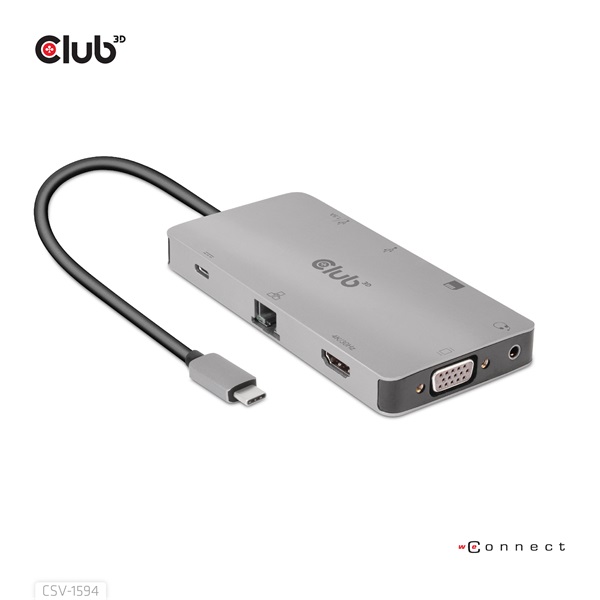 Club 3D USB Hub - CSV-1594 (3.1 USB-C Gen 1 to HDMI, 2xUSB-A Gen 1, USB-C Gen 1, VGA, SD, Micro SD 3.0, RJ45, 3,5 Jack) 1 Club 3D USB Hub - CSV-1594 (3.1 USB-C Gen 1 to HDMI, 2xUSB-A Gen 1, USB-C Gen 1, VGA, SD, Micro SD 3.0, RJ45, 3,5 Jack)