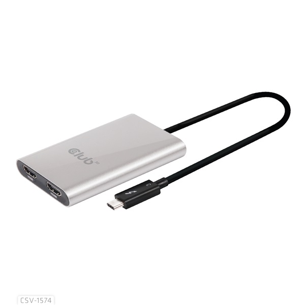 Club 3D Video Splitter - CSV-1574 (Thunderbolt 3 to Dual HDMI 2.0, 4K60Hz)