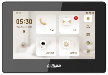 Dahua IP video kaputelefon - VTH5421HB-W (beltéri egység; 7" touch, SD, I/O, PoE, wifi, fekete) 1 Dahua IP video kaputelefon - VTH5421HB-W (beltéri egység; 7" touch, SD, I/O, PoE, wifi, fekete)