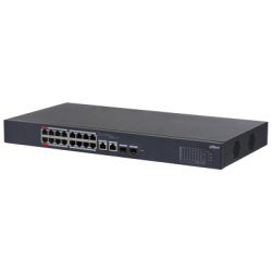 Dahua switch PoE - CS4218-16ET-135 (Cloud menedzsment; 16x 100Mbps at/af PoE; 2x 1Gbps; 2x 1Gbps SFP port; 135W PoE)
