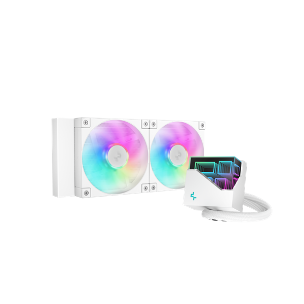 DeepCool CPU Water Cooler - LT240 WH ARGB (max 19dB; max. 145,86 m3/h; 2x12cm, fehér)