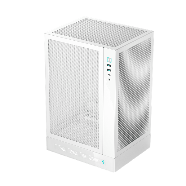 DeepCool Számítógépház - CH170 DIGITAL WH (fekete, Mini-ITX, 2xUSB3.0, Type-C, fehér)
