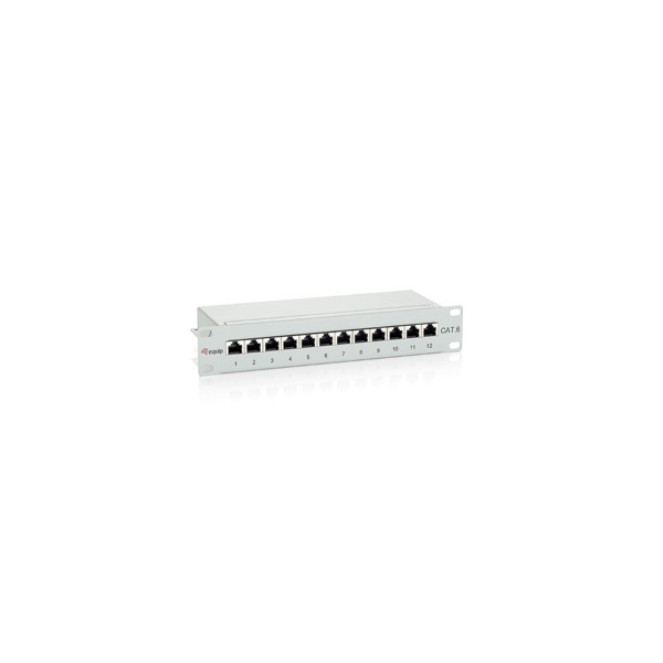 Equip Patch panel - 208014 (12 port, Cat6, árnyékolt, szürke) 1 Equip Patch panel - 208014 (12 port, Cat6, árnyékolt, szürke)