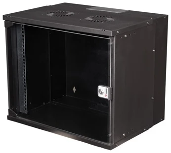 Equip Fali Rackszekrény - EWM-09-5440-B (19", 9U, 540x400mm, lapra szerelt, fekete)