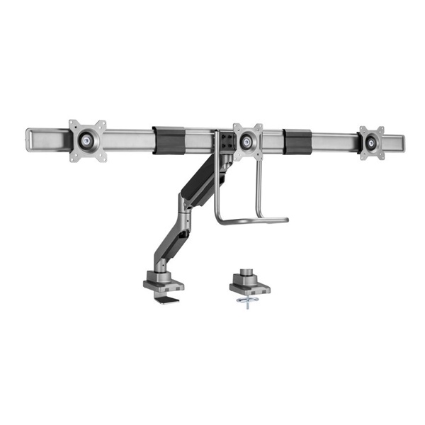Equip Monitor Asztali konzol - 650162 (17"-27", 3 monitor, dönthető, forgatható, Max.: 3x6kg, fekete/ezüst) 1 Equip Monitor Asztali konzol - 650162 (17"-27", 3 monitor, dönthető, forgatható, Max.: 3x6kg, fekete/ezüst)