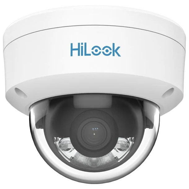 HiLook IP dómkamera - IPC-D149HA (4MP, 2,8mm, kültéri, H265+, IP67, IK10, LED30m, ICR, DWDR, PoE) ColorVu
