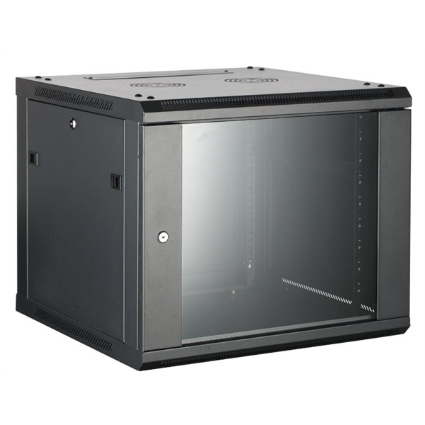 Hikvision Rackszekrény - 19" fali kivitel (9U, 600x600x500, fekete, egyrekeszes, üvegajtós, max.60 kg) 1 Hikvision Rackszekrény - 19" fali kivitel (9U, 600x600x500, fekete, egyrekeszes, üvegajtós, max.60 kg)