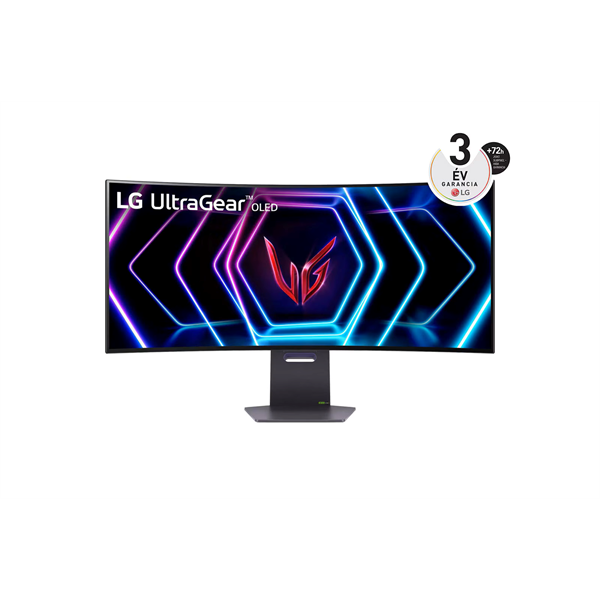 LG Monitor 39" - 39GS95QE-B (OLED; Ívelt, 21:9; 3440x1440; 0.03ms; 250cd; 240Hz, HDMIx2, DP; USB; HDR40; FreeSync)