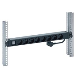 Legrand elosztó - (PDU), 19", 1U, állapotjelzős kapcsolóval, 8 aljzat, gyermekvédett, 3 méter