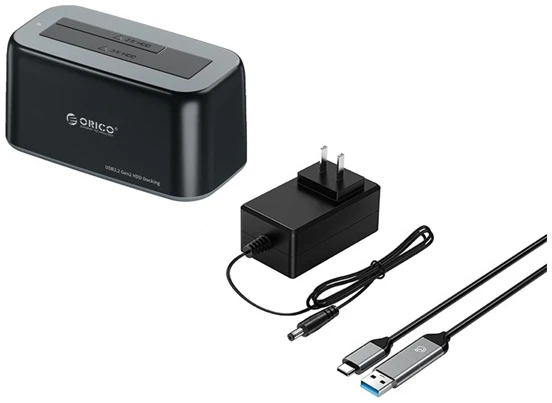 Orico HDD/SSD Dokkoló - 6819C3-V1-EU-BK (2,5"/3,5" HDD/SSD -> USB-A, Max.: 18TB, fekete)