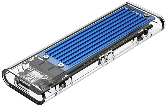 Orico Külső M.2 ház - TCM2-C3-BL/17/ (USB-C 3.1 -> M.2 NVMe, Max.: 2TB, 10 Gbps, kék)