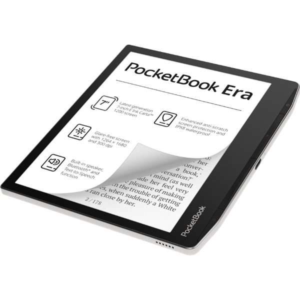 POCKETBOOK e-Reader - PB700 ERA ezüst (7"E Ink Carta1200, Cpu: 1GHz, 16GB,1700mAh, wifi, B, USB-C, kép megvilágítás) 1 POCKETBOOK e-Reader - PB700 ERA ezüst (7"E Ink Carta1200, Cpu: 1GHz, 16GB,1700mAh, wifi, B, USB-C, kép megvilágítás)