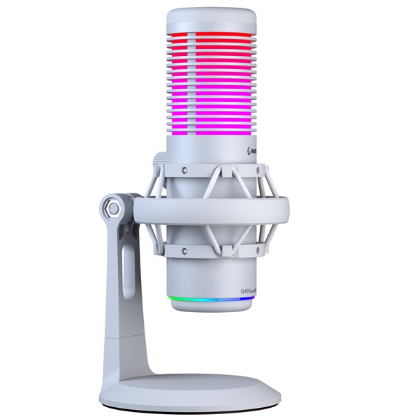 Rampage Mikrofon - BEMOL (USB, PC/MAC/Android, zajelnyomó, állvány, fehér, 2m kábel, RGB) 1 Rampage Mikrofon - BEMOL (USB, PC/MAC/Android, zajelnyomó, állvány, fehér, 2m kábel, RGB)