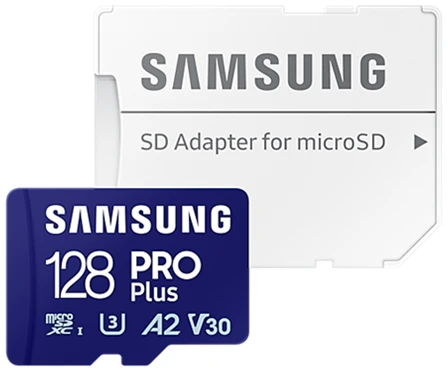 Samsung MicroSD kártya - 128GB MB-MD128SA/EU (PRO PLUS, R180/W130, adapter, 128GB)