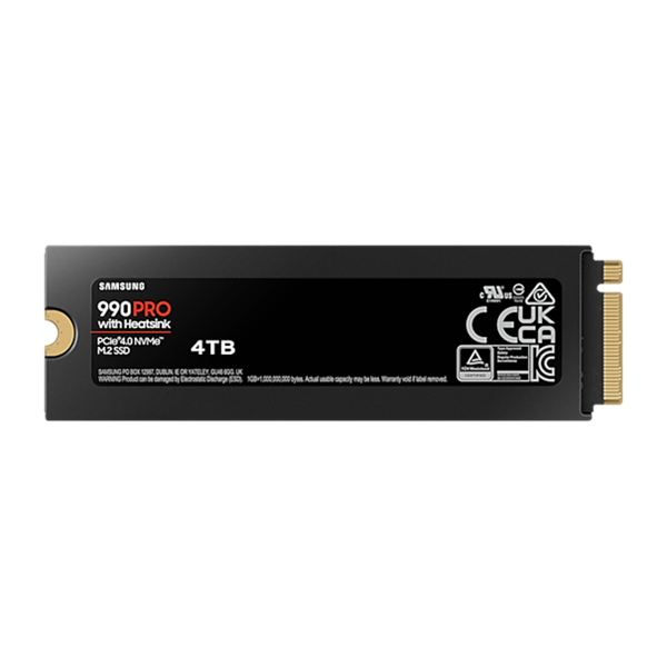 Samsung SSD 4TB - MZ-V9P4T0GW (990 PRO hűtőbordás, PCle 4.0x4, NVMe M.2, 4TB)