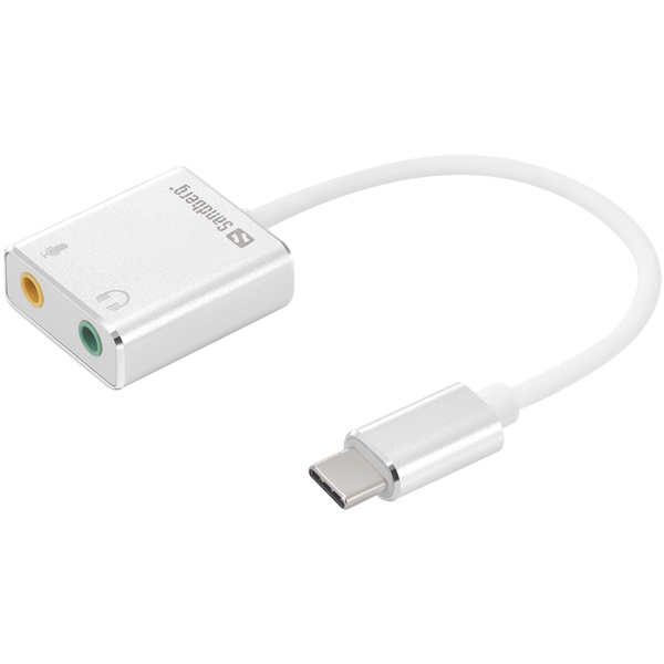 Sandberg Átalakító Kábel - USB-C to Sound Link (USB-C, 2x 3,5 mm jack, fehér) 1 Sandberg Átalakító Kábel - USB-C to Sound Link (USB-C, 2x 3,5 mm jack, fehér)