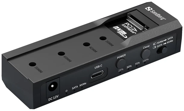 Sandberg M.2 SSD dokkoló - USB 3.2 Cloner and Dock for M2 + NVMe + SATA