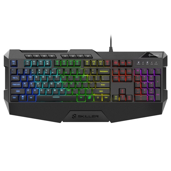 Sharkoon Billentyűzet - Skiller SGK4 (USB, RGB, csuklótámasz, multimédia, 1,8m, fekete, angol) 1 Sharkoon Billentyűzet - Skiller SGK4 (USB, RGB, csuklótámasz, multimédia, 1,8m, fekete, angol)