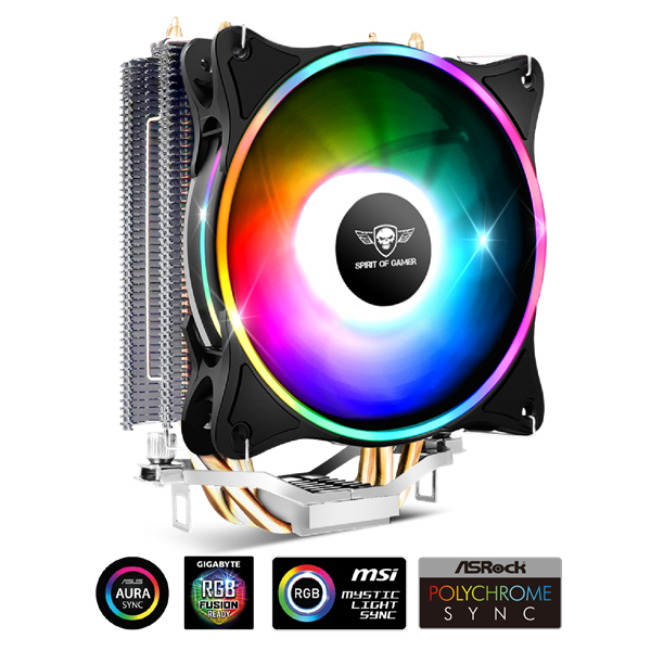 Spirit of Gamer CPU Cooler - CPU AIRCOOLER 120 MM ARGB (27dB; 2500 RPM; 1x12cm; aluminium/réz) 1 Spirit of Gamer CPU Cooler - CPU AIRCOOLER 120 MM ARGB (27dB; 2500 RPM; 1x12cm; aluminium/réz)