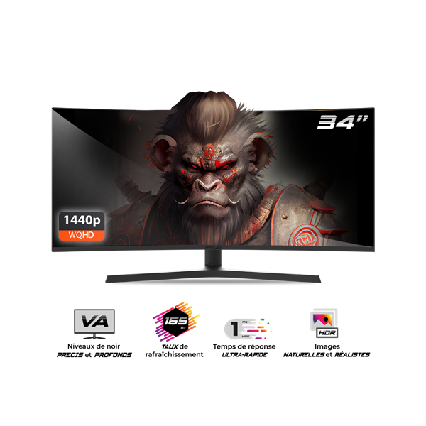 Spirit of Gamer Monitor 34" - EPIC 34" (VA, 21:9, 3440x1440, 1ms, 165 Hz, 400 cd/m2, 4000:1, HDMI/DP/3,5 mm Jack) 1 Spirit of Gamer Monitor 34" - EPIC 34" (VA, 21:9, 3440x1440, 1ms, 165 Hz, 400 cd/m2, 4000:1, HDMI/DP/3,5 mm Jack)