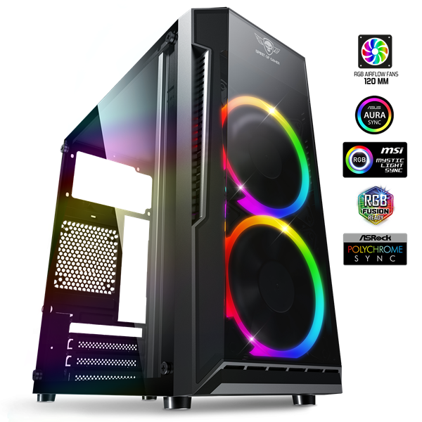 Spirit of Gamer Számítógépház - Deathmatch 3 RGB (fekete, ablakos, 2x12cm, ventilátor mATX, ITX, 1xUSB3.0, 2xUSB2.0) 1 Spirit of Gamer Számítógépház - Deathmatch 3 RGB (fekete, ablakos, 2x12cm, ventilátor mATX, ITX, 1xUSB3.0, 2xUSB2.0)