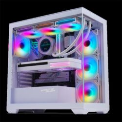 Spirit of Gamer Számítógépház - SPARK Arctic (fehér, ablakos, 6x12cm ventilátor, alsó táp, ATX, 2xUSB3.0, 1xUSB-C)