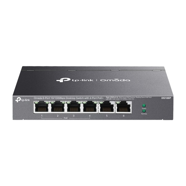 TP-Link Switch PoE - DS106P (6port 100Mbps; 4x at PoE+ port; 67W) 1 TP-Link Switch PoE - DS106P (6port 100Mbps; 4x at PoE+ port; 67W)
