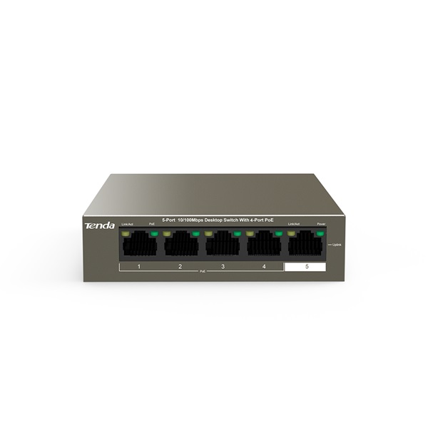 Tenda Switch PoE - TEF1105P-4-38W (5x100Mbps; 4 af/at PoE+ port; 35W Poe) 1 Tenda Switch PoE - TEF1105P-4-38W (5x100Mbps; 4 af/at PoE+ port; 35W Poe)