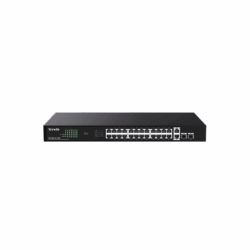 Tenda Switch PoE - TEG1128P-24-410W (24x1Gbps + 2x 1Gbps Uplink + 2x SFP;  24 af/at PoE+ port; 410W; rack-mount)