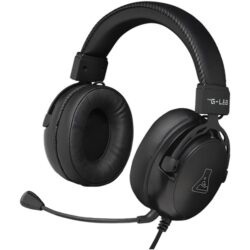 The G-Lab Fejhallgató - KORP TITANIUM (mikrofon, 3,5mm Jack, hangerőszabályzó, LED,nagy-párnás)