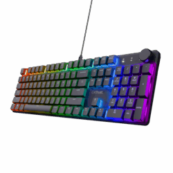 Trust Billentyűzet Gamer - GXT866 Torix (Mechanikus, Huano switch; RGB LED háttérvilágítás; USB; fekete; angol)