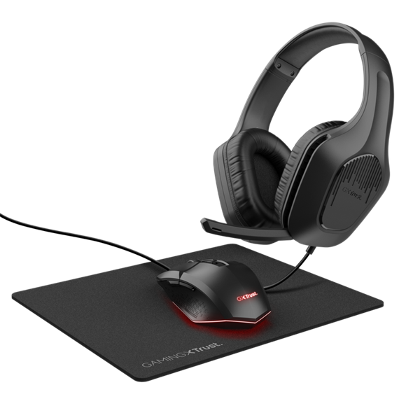 Trust Bundle - GXT790 3-in-1 Gaming Bundle (Zirox fejhallgató + Felox egér + Egérpad)